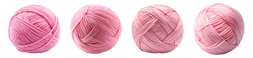 Pink Cotton Yarn Ball, PNG set
