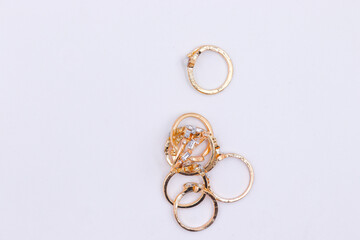 Vintage Gold Rings Set - Antique Style Jewelry Collection for Women