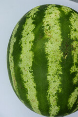 Close-up watermelon on white, isolated background. Selective focus.