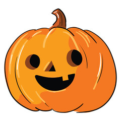 Halloween Pumpkin on white background Hand drawn vector illustration, holiday 