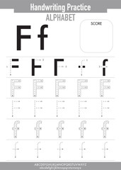 Alphabet Tracing Practice with Uppercase and Lowercase letter F