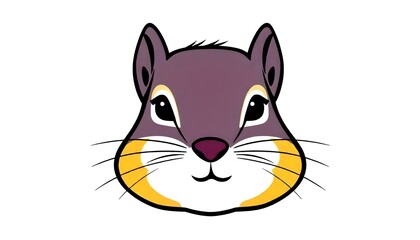 Obraz premium Squirrel face icon drawing isolated on a white background
