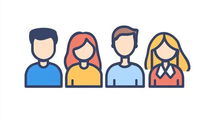 This illustration represents an inclusive workplace with diverse business professionals