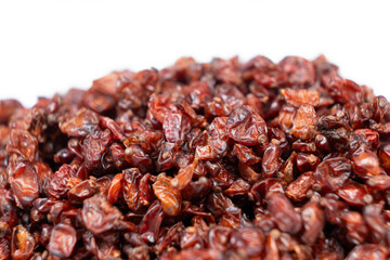 Obraz premium Red dried barberry on white background