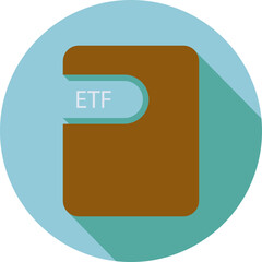 ETF File icon black shadow with rounded corners in circular