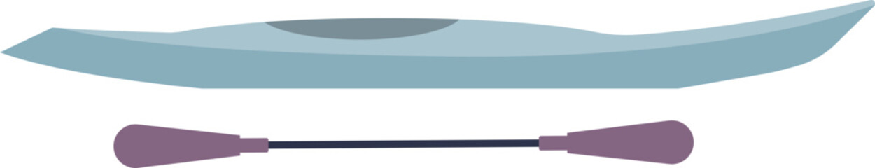 Obraz premium Simplified illustration of a kayak and paddle, symbolizing water sports and adventure.