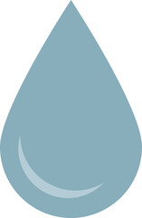 Simple illustration of a blue water droplet, symbolizing purity, hydration, and life.