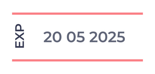 Expiry date label showing 20 05 2025, symbolizing food product shelf life.
