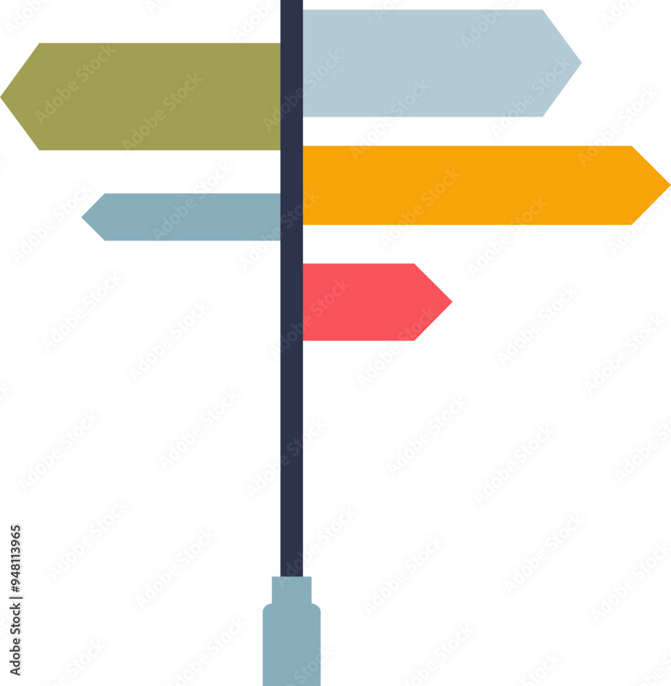 Wall mural a signpost with multiple directions symbolizing choice and change.
