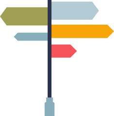 A signpost with multiple directions symbolizing choice and change. © VectorMine