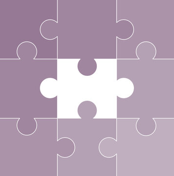 A nearly complete jigsaw puzzle with one piece missing in the center, symbolizing a missing element or solution.