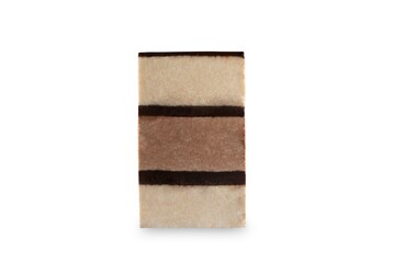 Fresh layered chocolate Halva on a white isolated background