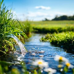 Fototapeta premium Excessive water use in agriculture depletes freshwater resources