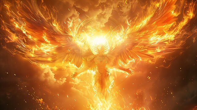 Seraphim angel, surrounded by a halo of fire