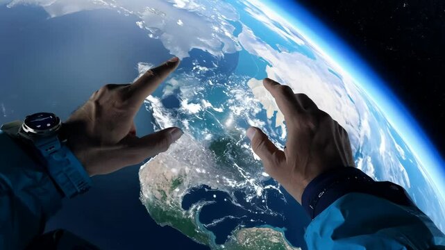 Exploring Earth's beauty from space with a human touch and cosmic perspective at night