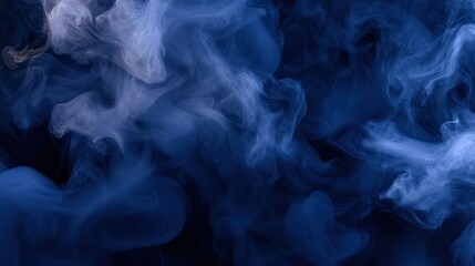 Fototapeta premium An abstract composition of swirling blue smoke, creating a mystical and ethereal atmosphere.