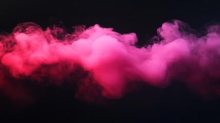 A vibrant swirl of pink smoke against a dark backdrop, creating a dynamic and ethereal atmosphere.