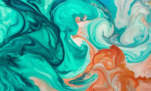 arp, high-definition abstract cloud featuring vibrant turquoise and coral 