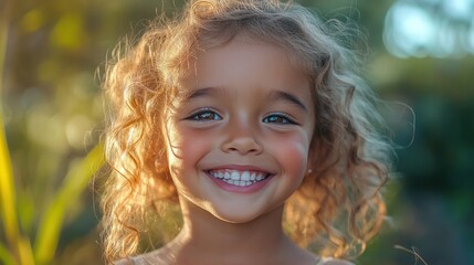 Fototapeta premium A lively child with a big smile, their energy and happiness infectious to those around them