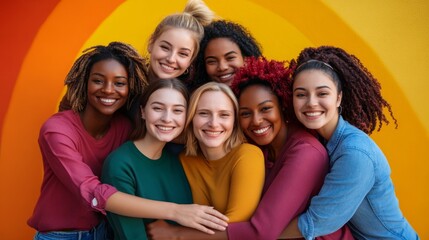 Fototapeta premium Empowered women celebrating diversity and inclusion in a vibrant workplace environment