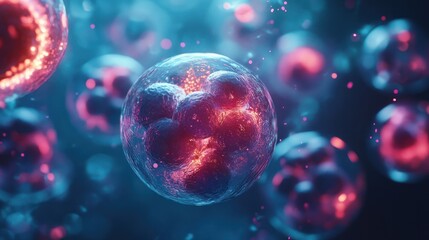 Naklejka premium A visual representation of stem cell transplantation, emphasizing the life-saving potential of this advanced medical procedure.