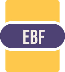 EBF File extension icon rounded and color fill