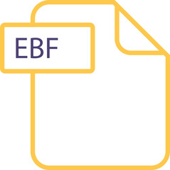 EBF File format icon rounded shapes outline