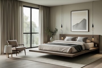 "Scandinavian-Inspired Modern Living Room with a Round Wooden Coffee Table and Crisp White Sofa for a Cozy, Minimalist Ambiance"