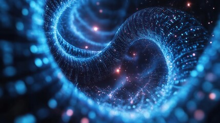 A futuristic scene of quantum computing accelerating medical research, unlocking new possibilities in healthcare and treatment.