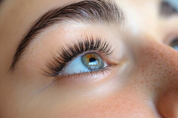 Obraz premium Woman showing long eyelashes after beauty treatment