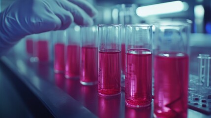 A detailed scene of scientists conducting stem cell research in a high-tech laboratory, exploring new medical possibilities.