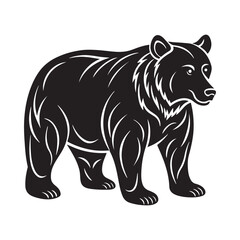 Free Bear Silhouette Vector Art for Designers.