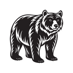 Majestic Bear Silhouette Vector Art for Illustrations.