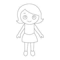 girl. Girl outline drawing Vector Images. Beautiful girl outline image on a white background in vector design.