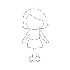 girl. Girl outline drawing Vector Images. Beautiful girl outline image on a white background in vector design.