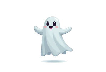 Fototapeta premium Floating Ghost Illustration | Isolated PNG for Digital Art and Animation