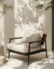 A minimalist Scandinavian interior background, wall mock-up, and 3D render