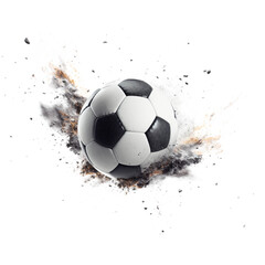 Fototapeta premium Soccer ball mid-air isolated on a white background