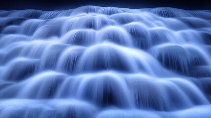 Obraz premium Frozen waterfall cascading over rocks creating a luminous and hyper detailed background