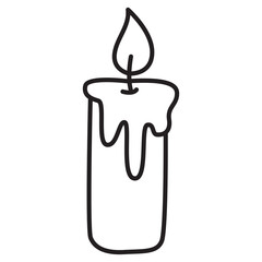 candle doodle icon transparent background