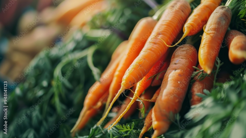 Poster carrots with a focus on vibrant color and texture on a smooth background