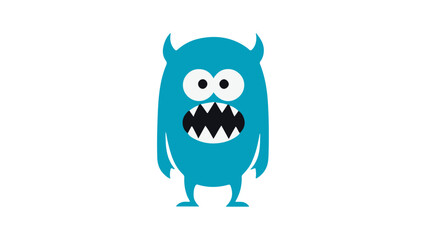 blue monster illustration with opened mouth