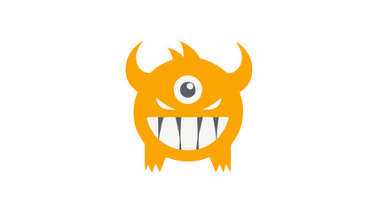 scary yellow monster shape illustration