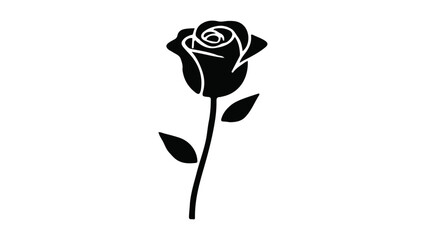 shape of a beautiful single rose illustration