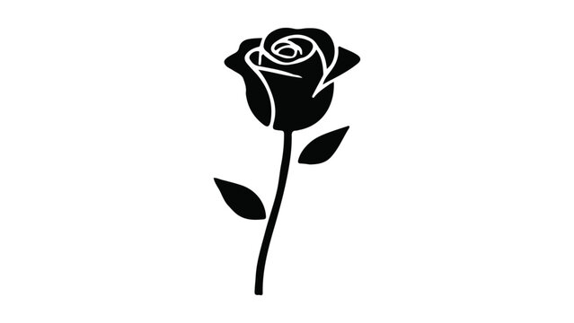 shape of a beautiful single rose illustration