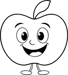 Fototapeta premium Creative hand-drawn apple outline illustration