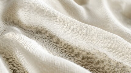 Fototapeta premium Organic Cotton Fabric Closeup with Detailed 3D Textured
