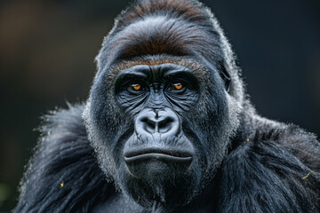 Obraz premium Close-up Portrait of a Majestic Gorilla