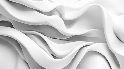 Obraz premium Elegant flowing white fabric creates a serene and modern atmosphere.