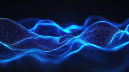 Fototapeta premium Abstract representation of flowing blue waves, showcasing a dynamic and futuristic design.